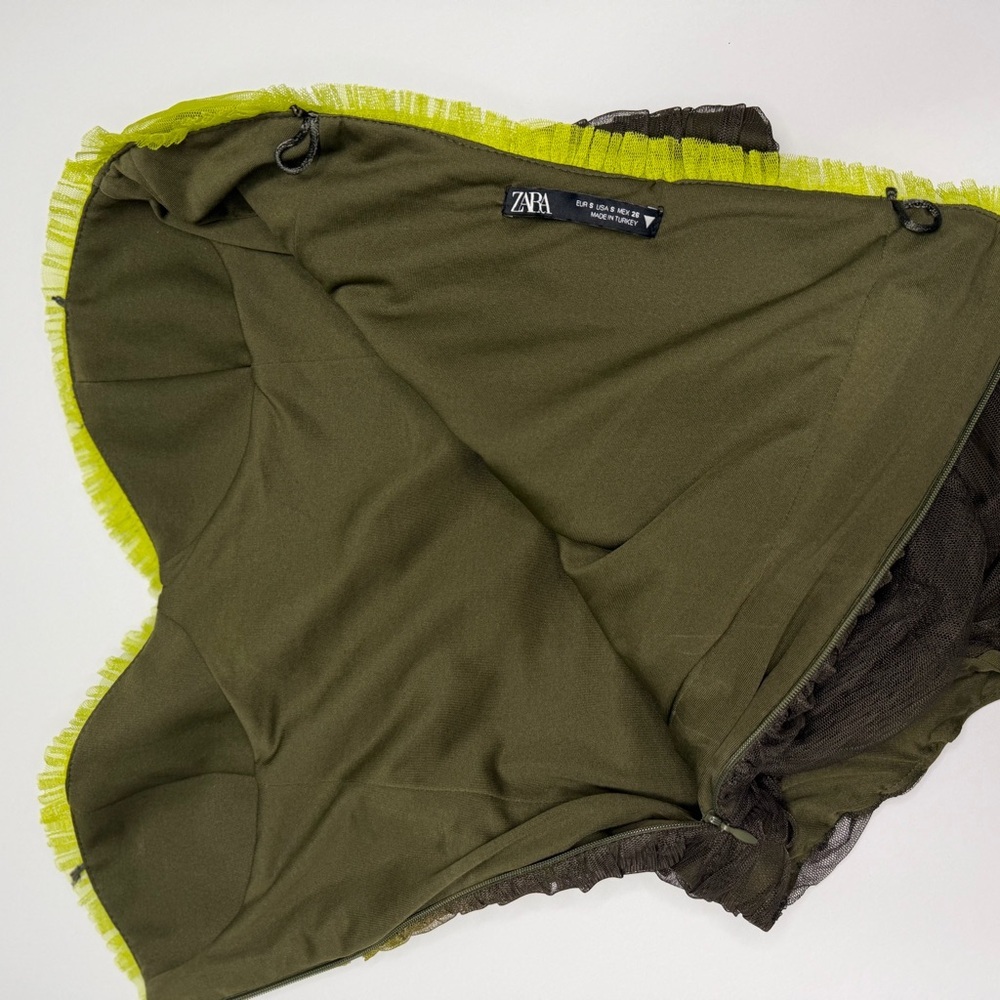 GUC Zara Green Gradient Ombré Tulle Bodysuit Size Small - Picture 3 of 6